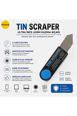0.2 mm Ultra İnce Lehim Kazıma Ve BGA Tamir Bıçağı - Hassas Entegre CPU Sökme Aparatı (8.6 x 2.05 cm)