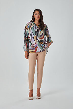 Renkli Zebra Tunik
