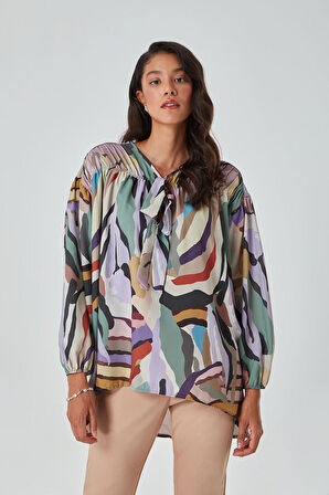 Renkli Zebra Tunik