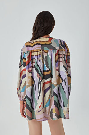 Renkli Zebra Tunik