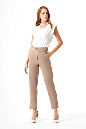 Kat Kemerli Vizon Pantolon