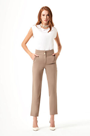 Kat Kemerli Vizon Pantolon