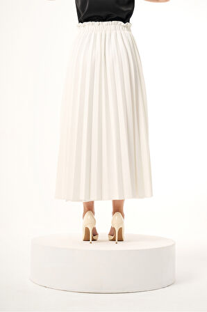 Bsc Pliseli Ekru Etek