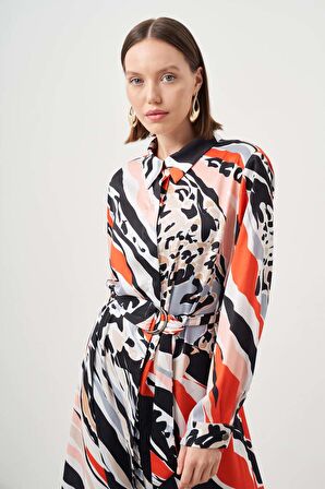 Tasarım Desenli Mix Elbise