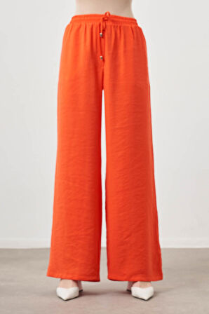 Beli Lastikli Modal Nar Çiçeği Pantolon