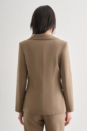 Mizalle Bej Tek Düğme Klasik Blazer Ceket