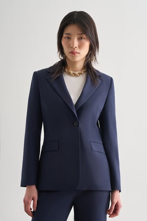 Mizalle Lacivert Tek Düğme Klasik Blazer Ceket