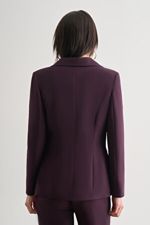 Mizalle Oversize Çift Yırtmaçlı Bordo Blazer Ceket