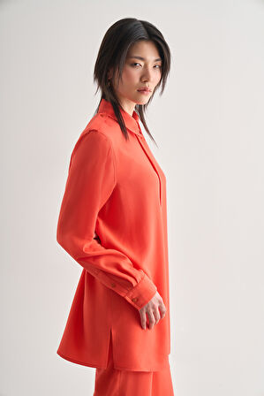 Mizalle Modal Karışımlı Apoletli Nar Çiçeği Tunik