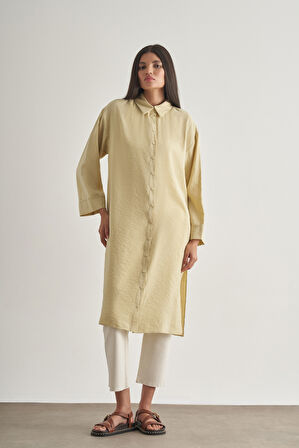 Mizalle Modal Karışımlı Su Yeşili Uzun Tunik