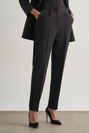 Mizalle Tek Pile Siyah Krep Klasik Pantolon
