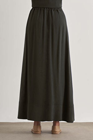 Mizalle Modal Karışımlı Antrasit Maksi Evaze Etek