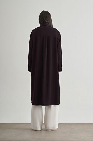 Mizallle Çıtçıtlı Uzun Yazlık Siyah Tunik