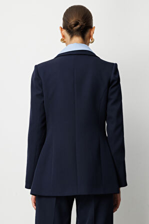 Mizalle Tek Düğme Klasik Lacivert Ceket