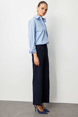 Mizalle Cepli Klasik Lacivert Kumaş Pantolon