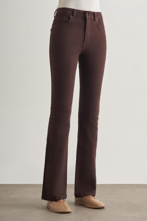 Mizalle Skinny Fit Kahverengi Denim Pantolon
