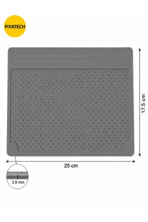 Isıya Dayanıklı Silikon Tamir Matı Anti-Statik Lehimleme Ve Bakım Pedi 25x17.5 cm - Gri