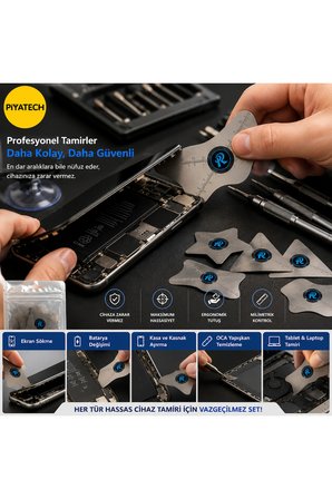 5 Parça Profesyonel Hassas Ekran Sökme Pena Seti Ultra İnce 0.1mm Telefon Tamir Kasnak Açıcı Cetvelli