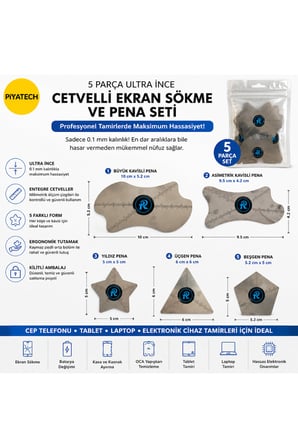 5 Parça Profesyonel Hassas Ekran Sökme Pena Seti Ultra İnce 0.1mm Telefon Tamir Kasnak Açıcı Cetvelli