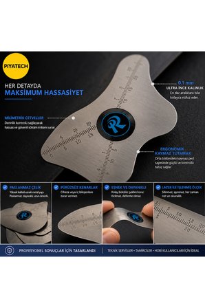 5 Parça Profesyonel Hassas Ekran Sökme Pena Seti Ultra İnce 0.1mm Telefon Tamir Kasnak Açıcı Cetvelli