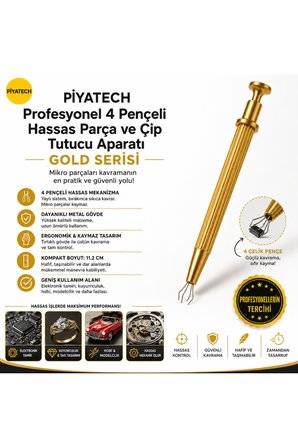 Profesyonel Hassas Entegre Ve Çip Tutucu Cımbız Elektronik Tamir Aparatı Gold 4 Pençeli Küçük Parça Yakalama Aleti