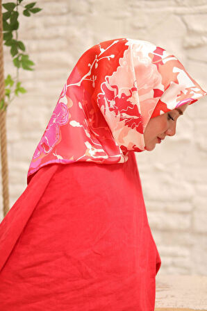 Silk Home Tivil İpek Eşarp IST11437-11 Pembe Karışık Desen