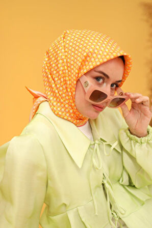 Silk Home Tivil İpek Eşarp IST11438-37 Turuncu-Somon