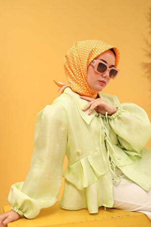 Silk Home Tivil İpek Eşarp IST11438-37 Turuncu-Somon