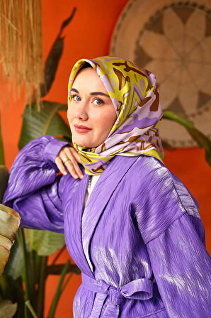 Silk Home Tivil İpek Eşarp IST11427-28 Fıstık Yeşili, Leylak, Lila, Kahverengi