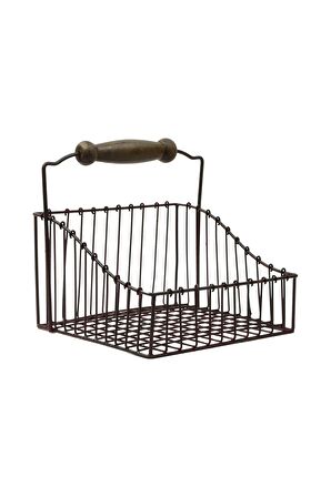 Rustic Ferforje Metal Sepet - 20x30 cm