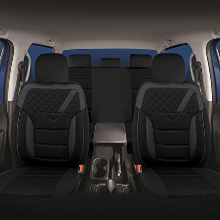 Oto Pandami K2 Serisi Citroen C4 Cactus 1 2014 - 2018 Uyumlu Tay Tüyü Koltuk Kılıfı, Siyah