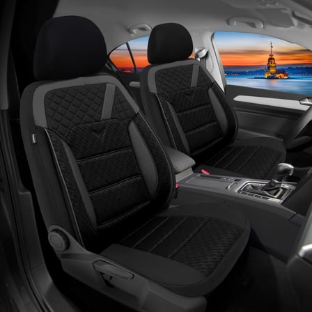 Oto Pandami K2 Serisi Citroen C4 Cactus 2 2018 Uyumlu Tay Tüyü Koltuk Kılıfı, Siyah