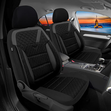 Oto Pandami K2 Serisi Fiat 500 X 2014+ Uyumlu Tay Tüyü Koltuk Kılıfı, Siyah