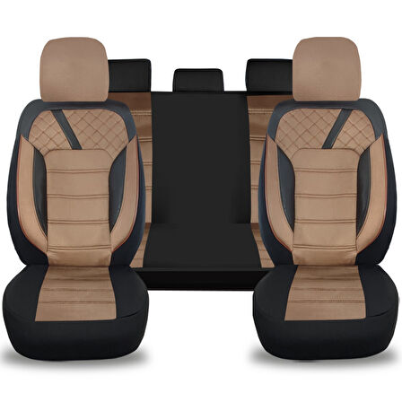 Oto Pandami K2 Serisi Citroen C4 Aircross 2012 - 2017 Uyumlu Tay Tüyü Koltuk Kılıfı, Taba