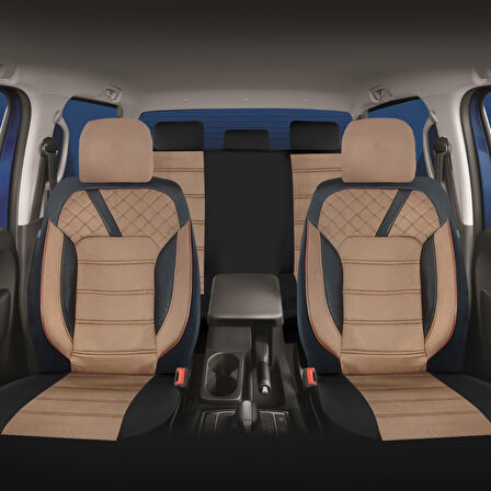 Oto Pandami K2 Serisi Citroen C4 Cactus 1 2014 - 2018 Uyumlu Tay Tüyü Koltuk Kılıfı, Taba