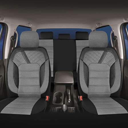 Oto Pandami K2 Serisi Hyundai Accent Hatchback 2017 Uyumlu Tay Tüyü Koltuk Kılıfı, Gri