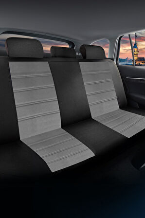 Oto Pandami K2 Serisi Hyundai Santa Fe CM 2006 - 2012 Uyumlu Tay Tüyü Koltuk Kılıfı, Gri