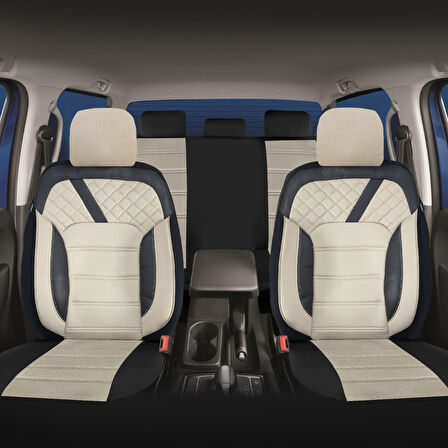 Oto Pandami K2 Serisi Chevrolet Malibu LT HQinterior 2014 Uyumlu Tay Tüyü Koltuk Kılıfı, Krem