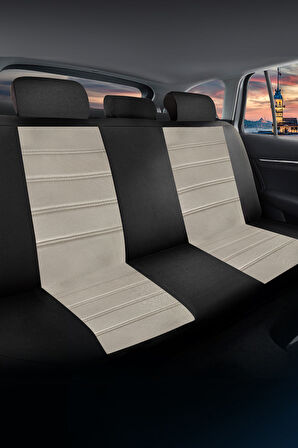 Oto Pandami K2 Serisi Mitsubishi Galant 2004–2012 Uyumlu Tay Tüyü Koltuk Kılıfı, Krem