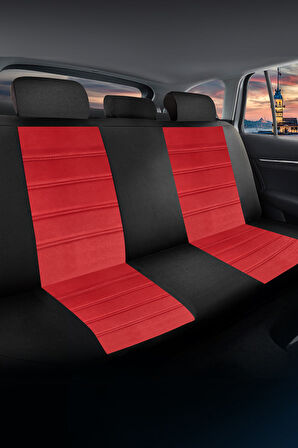 Oto Pandami K2 Serisi Citroen C4 Aircross 2012 - 2017 Uyumlu Tay Tüyü Koltuk Kılıfı, Kırmızı