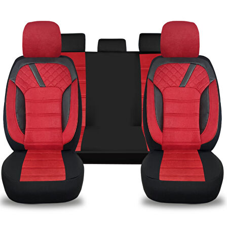 Oto Pandami K2 Serisi Mitsubishi L200 5. Gen. 2015 - 2019 Uyumlu Tay Tüyü Koltuk Kılıfı, Kırmızı