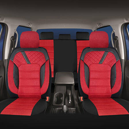 Oto Pandami K2 Serisi Toyota Auris E180 2012 - 2019 Uyumlu Tay Tüyü Koltuk Kılıfı, Kırmızı