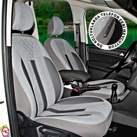 Volkswagen Caddy 2015+ Uyumlu Gri Ticari Tay Tüyü Koltuk Kılıfı