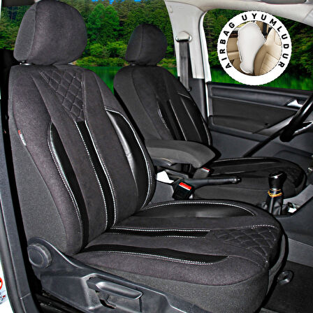 Fiat Doblo Panaroma 2012+ Uyumlu Siyah Ticari Tay Tüyü Koltuk Kılıfı