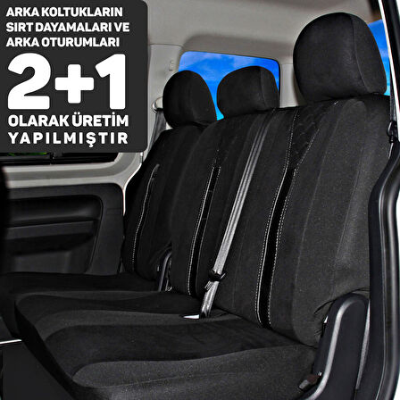 Fiat Doblo Panaroma 2012+ Uyumlu Siyah Ticari Tay Tüyü Koltuk Kılıfı