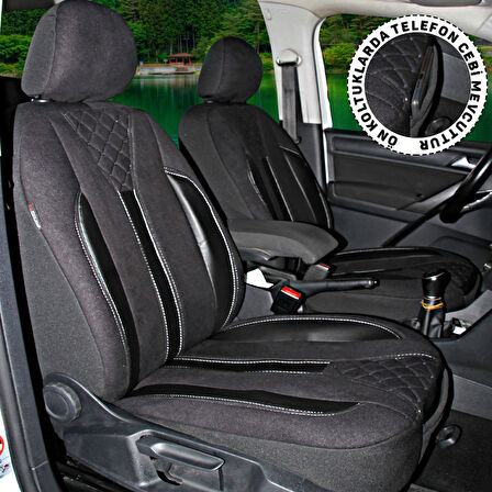Renault Kangoo 1998-2008 Uyumlu Siyah Ticari Tay Tüyü Koltuk Kılıfı