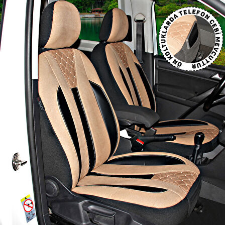 Volkswagen Caddy 2003-2010 Uyumlu Taba Ticari Tay Tüyü Koltuk Kılıfı