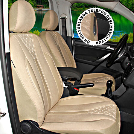 Fiat Fiorino Panaroma 2008+ Uyumlu Krem Ticari Tay Tüyü Koltuk Kılıfı