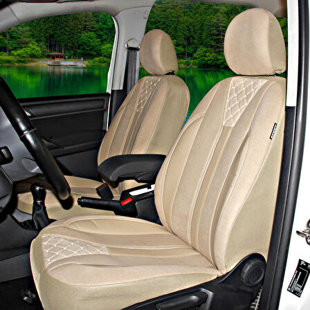 Ford Tourneo Courier 2014+ Uyumlu Krem Ticari Tay Tüyü Koltuk Kılıfı