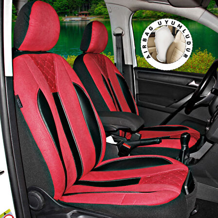 Ford Tourneo Courier 2014+ Uyumlu Kırmızı Ticari Tay Tüyü Koltuk Kılıfı